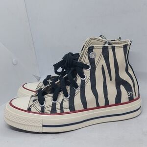 Converse Chuck Taylor All Star Sneakers High Top Zebra Print Unisex Sz M3.5 M5.5